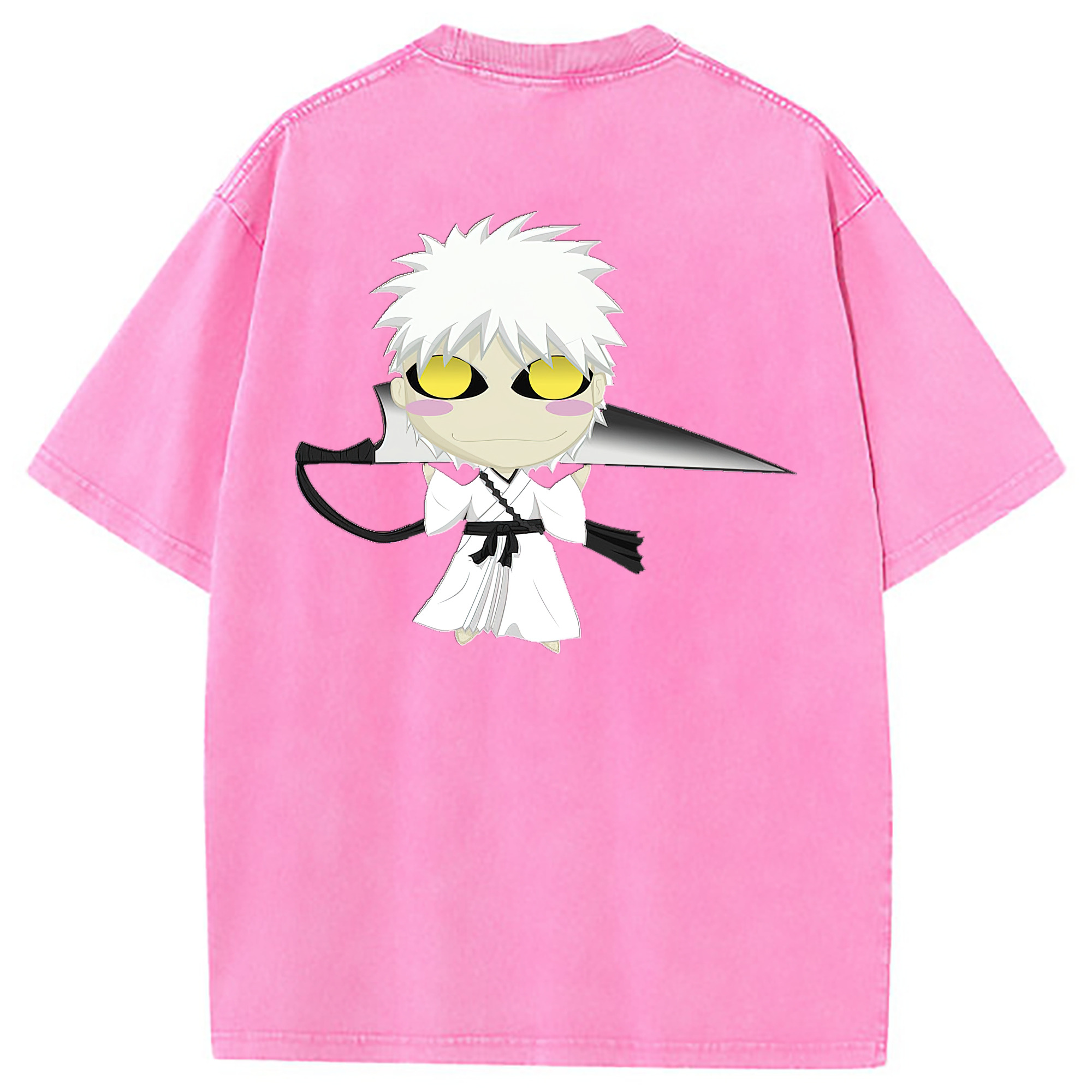 （画像用） ブリーチ 黒崎一護（くろさき いちご）BLEACH Kurosaki Ichigo 綿100% ヴィンテージ風 半袖Tシャツ（背面プリント）